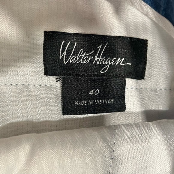 Walter Hagen Blue Checker Plaid Chino Golf Shorts Flat Front Casual Zip Size 40 - Picture 5 of 8